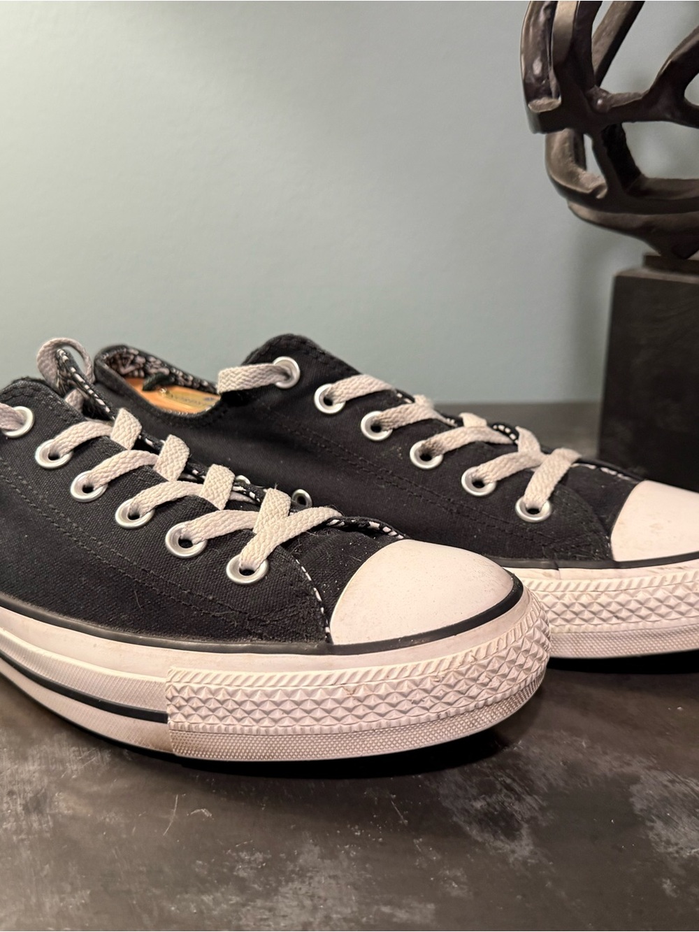 Converse Black and White Low-Top Canvas Sneakers